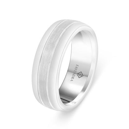 دبلة رجالي مصنوعة من التونغستان كاربيد مطلي روديوم