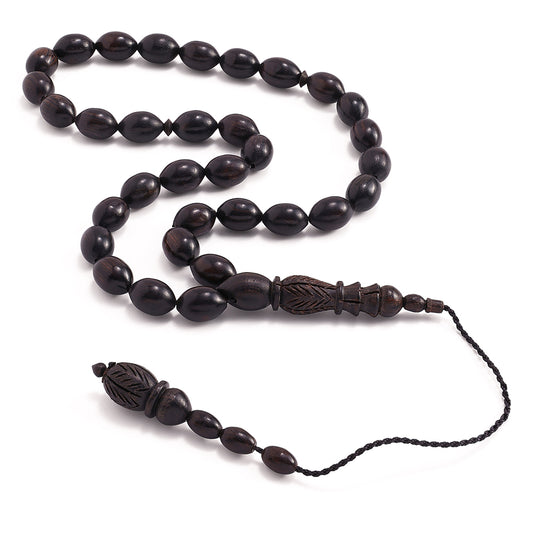 Ebony Rosary 33 Olive Beads 12*8 mm Solid Istanbul Set
