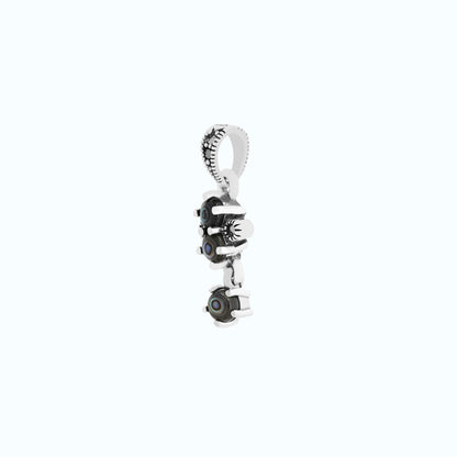 Sterling Silver 925 Pendant Embedded With Natural Blue Shell And Marcasite Stones
