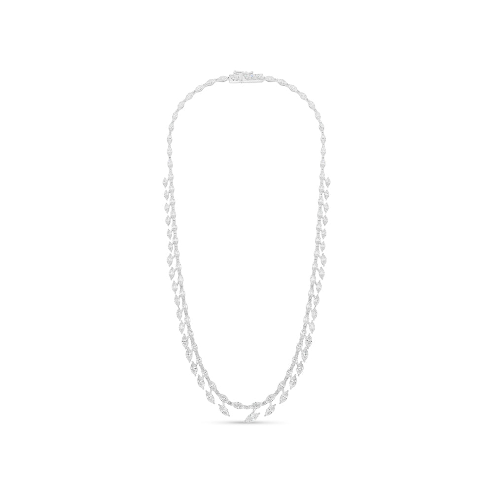 Sterling Silver 925 SET Rhodium Plated Embedded With White Zircon