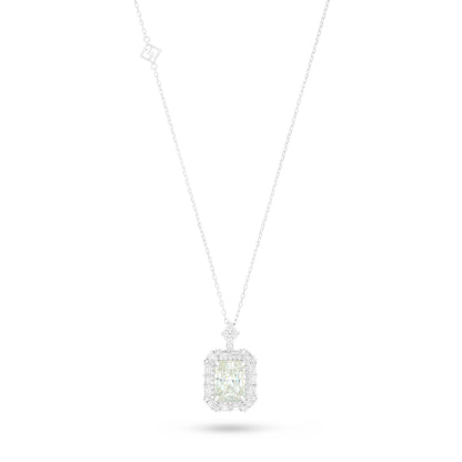 Sterling Silver 925 Necklace Rhodium Plated Embedded With Diamond Zircon And White Zircon
