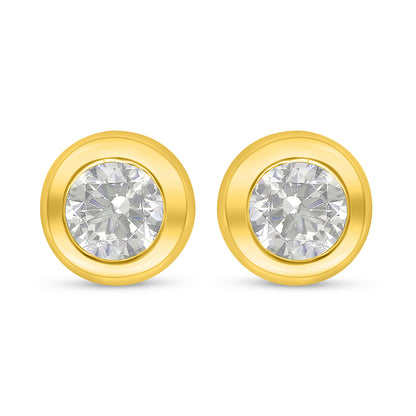 اقراط من الفضة الخالصة عيار 925 مطلي ذهبي مرصع فص ابيض