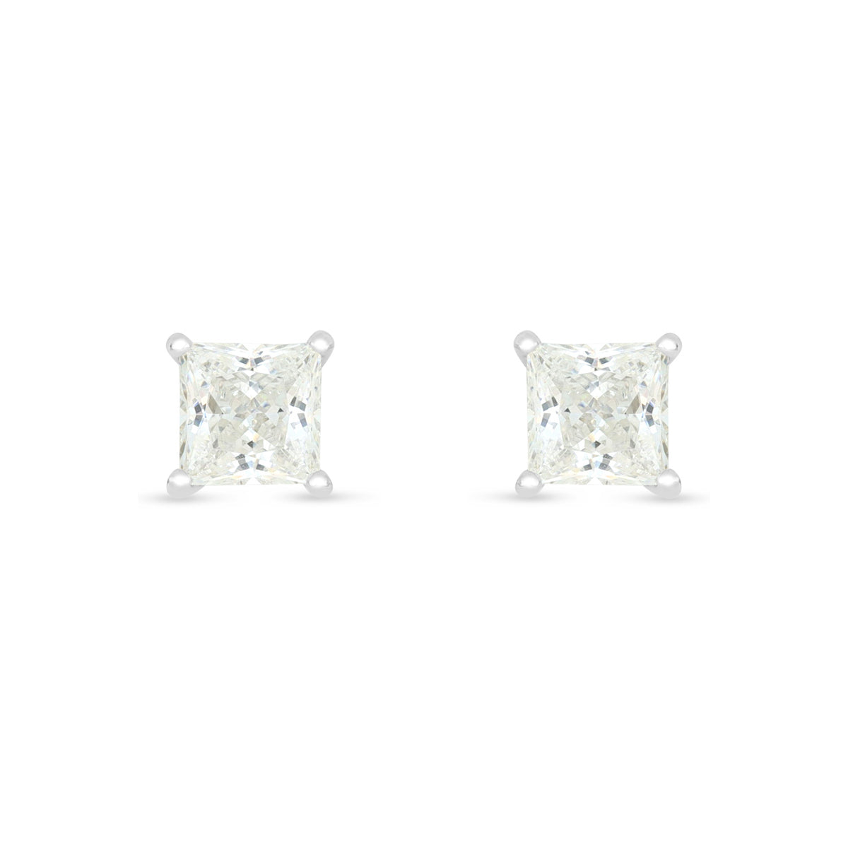 Sterling Silver 925 Earring Rhodium Plated Embedded With Diamond Zircon