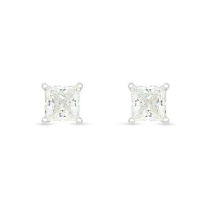Sterling Silver 925 Earring Rhodium Plated Embedded With Diamond Zircon
