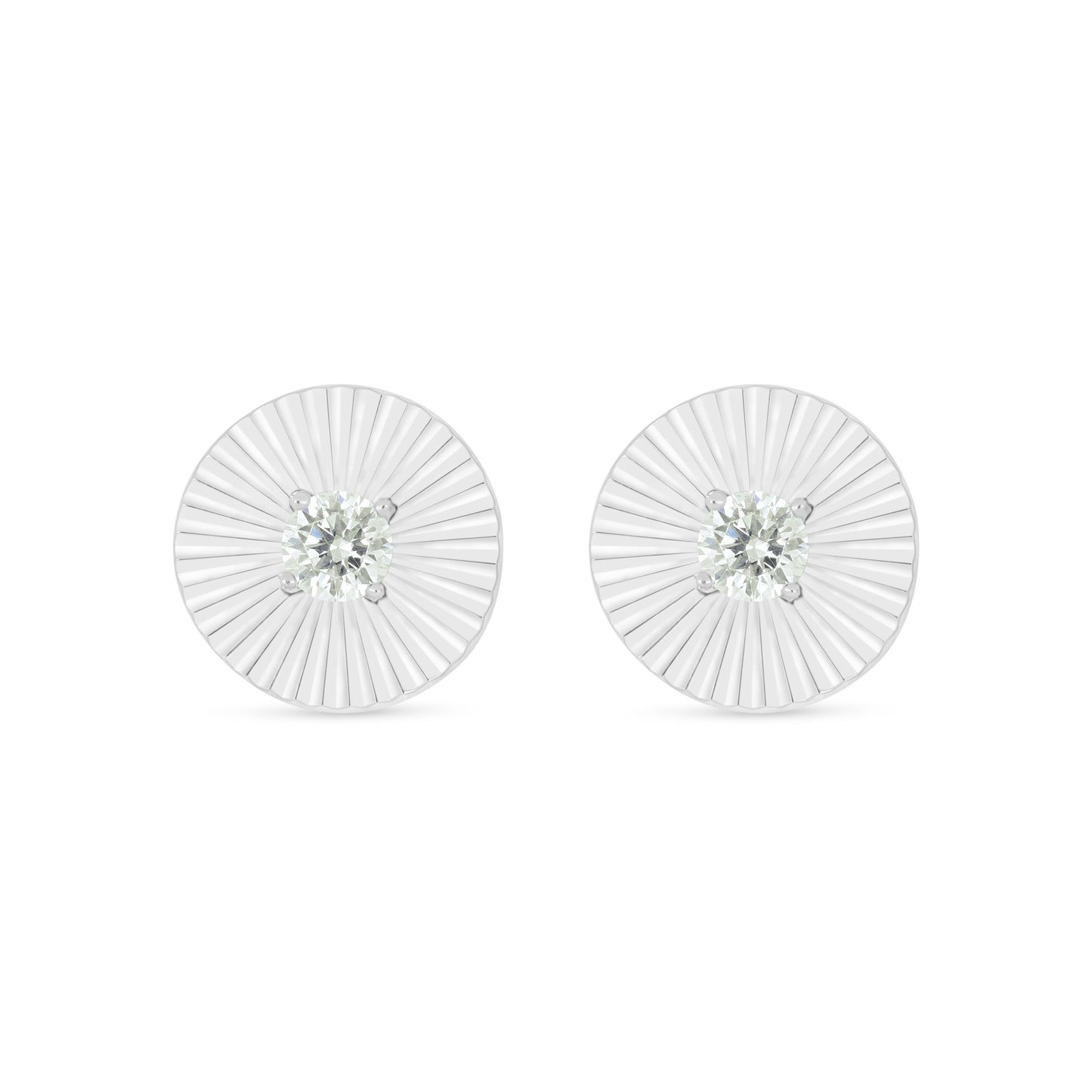 Sterling Silver 925 Earring Rhodium Plated Embedded With Diamond Zircon