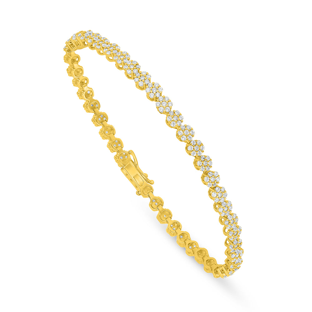 اسورة من الفضة الخالصة عيار 925 مطلية ذهبي مرصعة فص ابيض