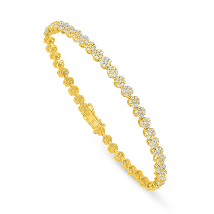 اسورة من الفضة الخالصة عيار 925 مطلية ذهبي مرصعة فص ابيض