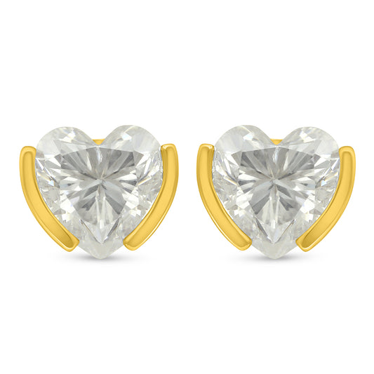 Sterling Silver 925 Earring Golden Plated Embedded With Diamond Zircon