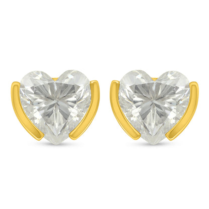 Sterling Silver 925 Earring Golden Plated Embedded With Diamond Zircon