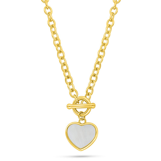Sterling Silver 925 Necklace Golden Plated Embedded With White Shell