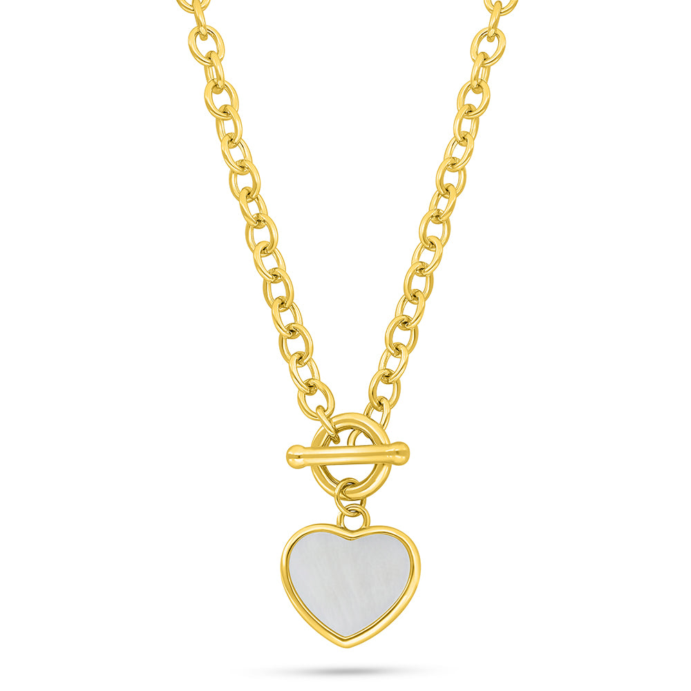 Sterling Silver 925 Necklace Golden Plated Embedded With White Shell