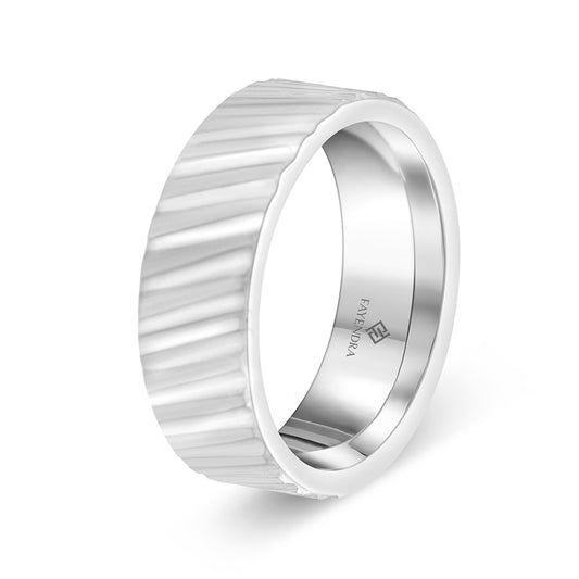 Tungsten Carbide Wedding Ring Rhodium Plated For Men