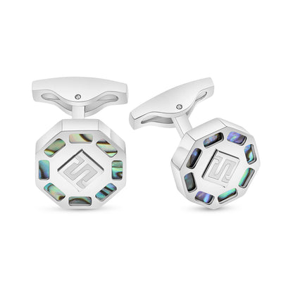 كبك ستانلس ستيل لون فضي عيار L316 مرصع احجار  صدف استرالي Shiny Steel