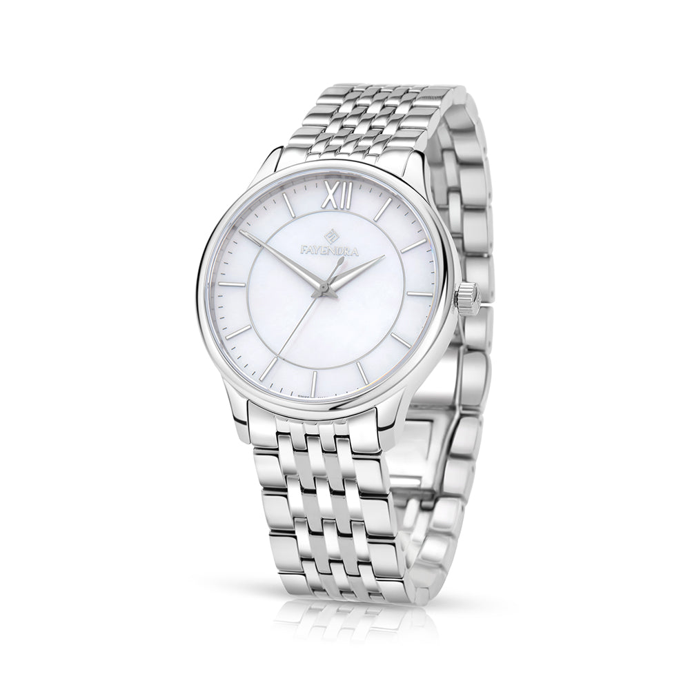 Stainless Steel 316L Watch Silver Color For Men - WHITE MOP DIAL