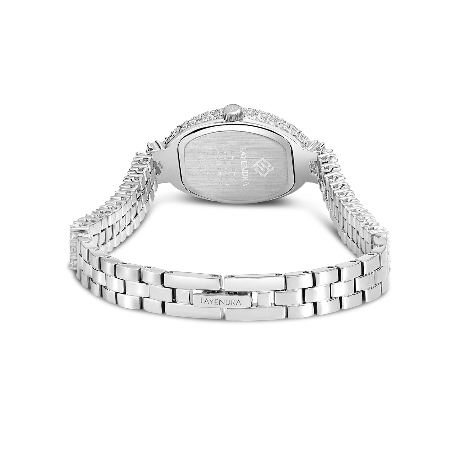 Stainless Steel 316L Watch Silver Color Embedded With White Zircon - BLUE MOP DIAL