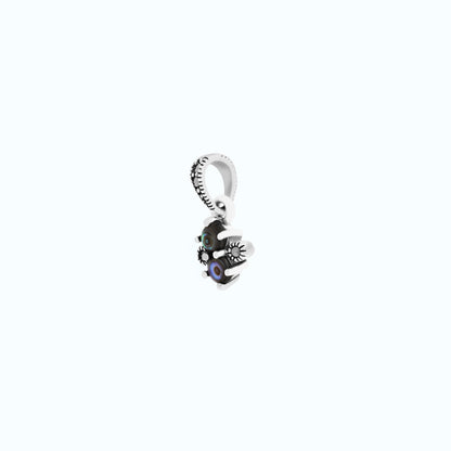 Sterling Silver 925 Pendant Embedded With Natural Blue Shell And Marcasite Stones