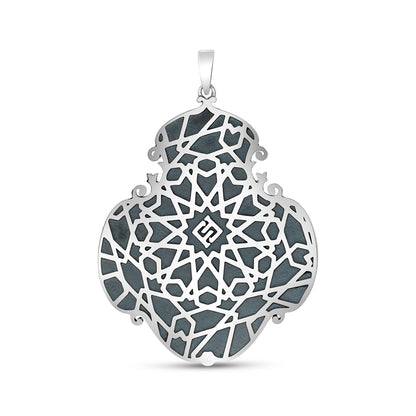 Sterling Silver 925 Islamic Pendant Oxidized