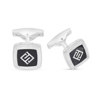 كبك ستانلس ستيل لون فضي عيار L316 مرصع احجار عقيق اسود طبيعي Shiny Steel  