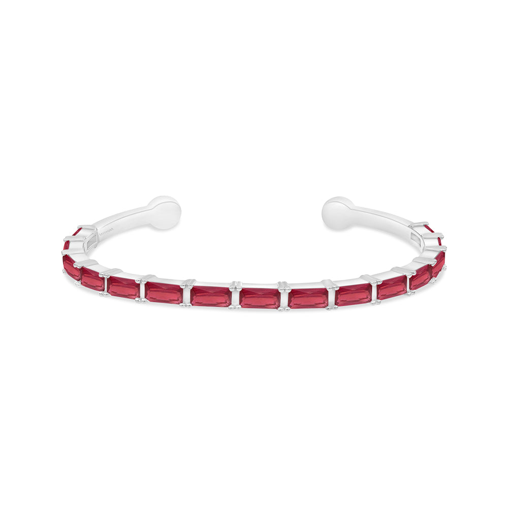 اسورة من الفضة الخالصة عيار 925 مطلية روديوم مرصعة ياقوت كروندوم