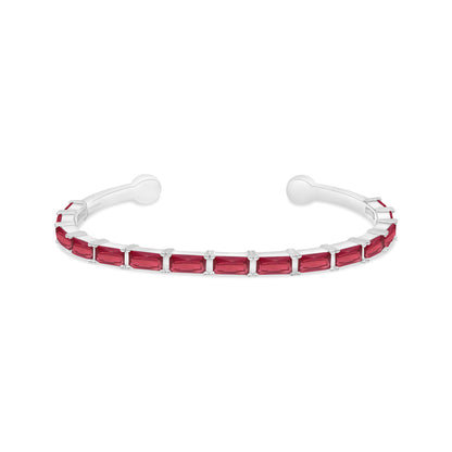 اسورة من الفضة الخالصة عيار 925 مطلية روديوم مرصعة ياقوت كروندوم