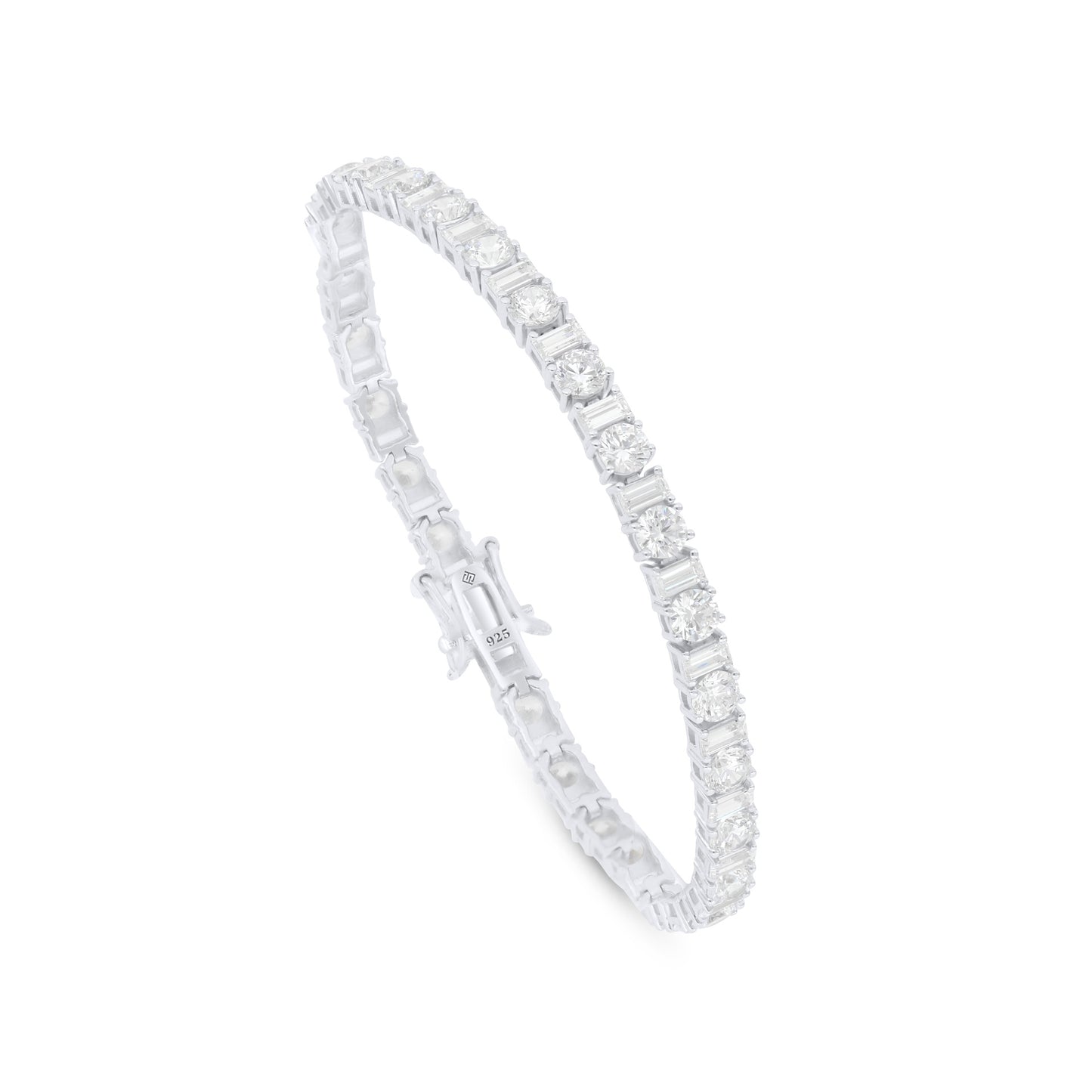 Sterling Silver 925 SET Rhodium Plated Embedded With White Zircon