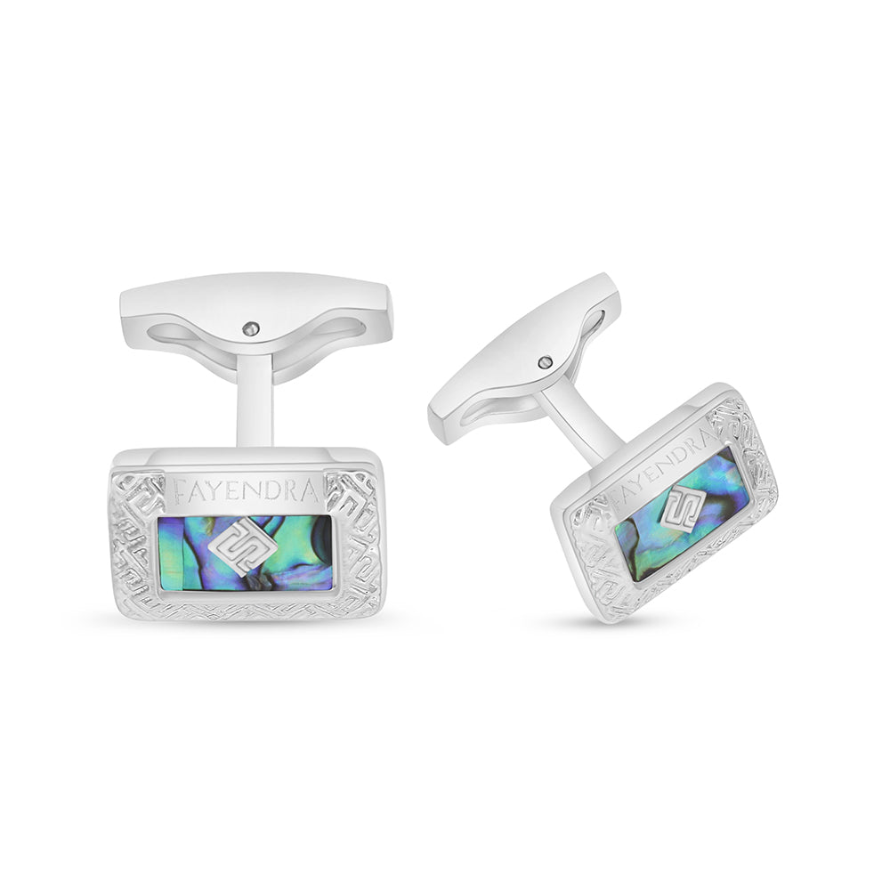 كبك ستانلس ستيل لون فضي عيار L316 مرصع احجار  صدف استرالي Shiny Steel