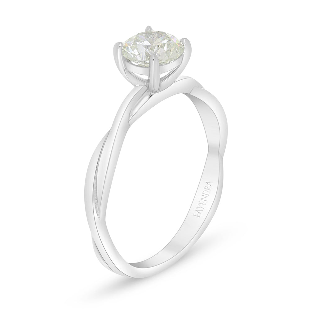 خاتم من الفضة الخالصة عيار 925 مطلي روديوم مرصع بالزركون الكناري الالماسي