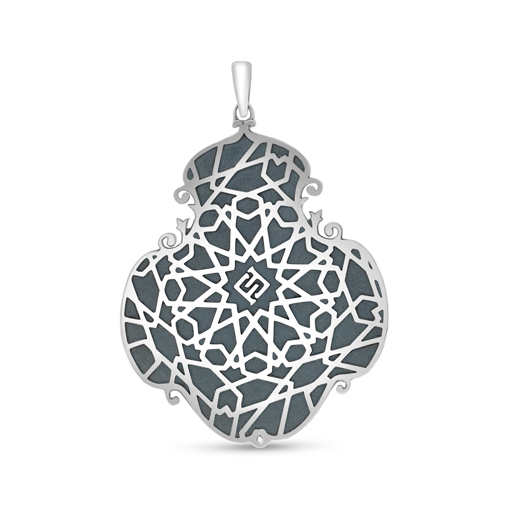 Sterling Silver 925 Islamic Pendant Oxidized