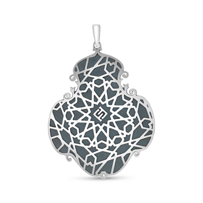 Sterling Silver 925 Islamic Pendant Oxidized