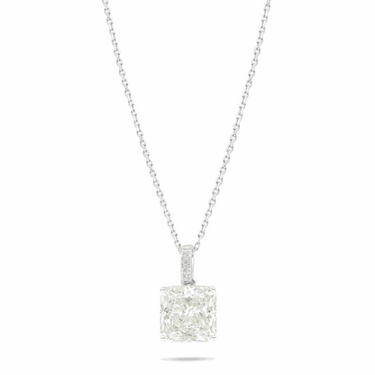 Sterling Silver 925 Necklace Rhodium Plated Embedded With Diamond Zircon And White Zircon