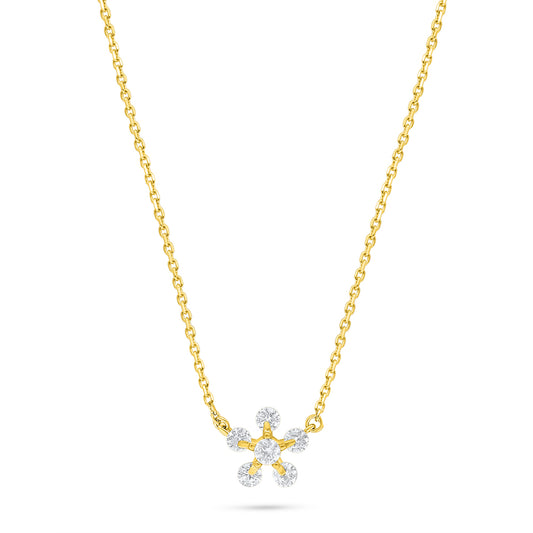 Sterling Silver 925 Necklace Golden Plated Embedded With White Zircon