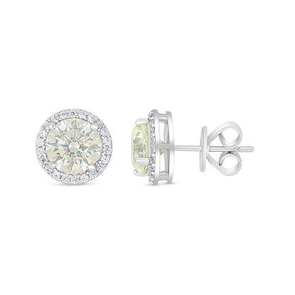 Sterling Silver 925 Earring Rhodium Plated Embedded With Diamond Zircon And White Zircon