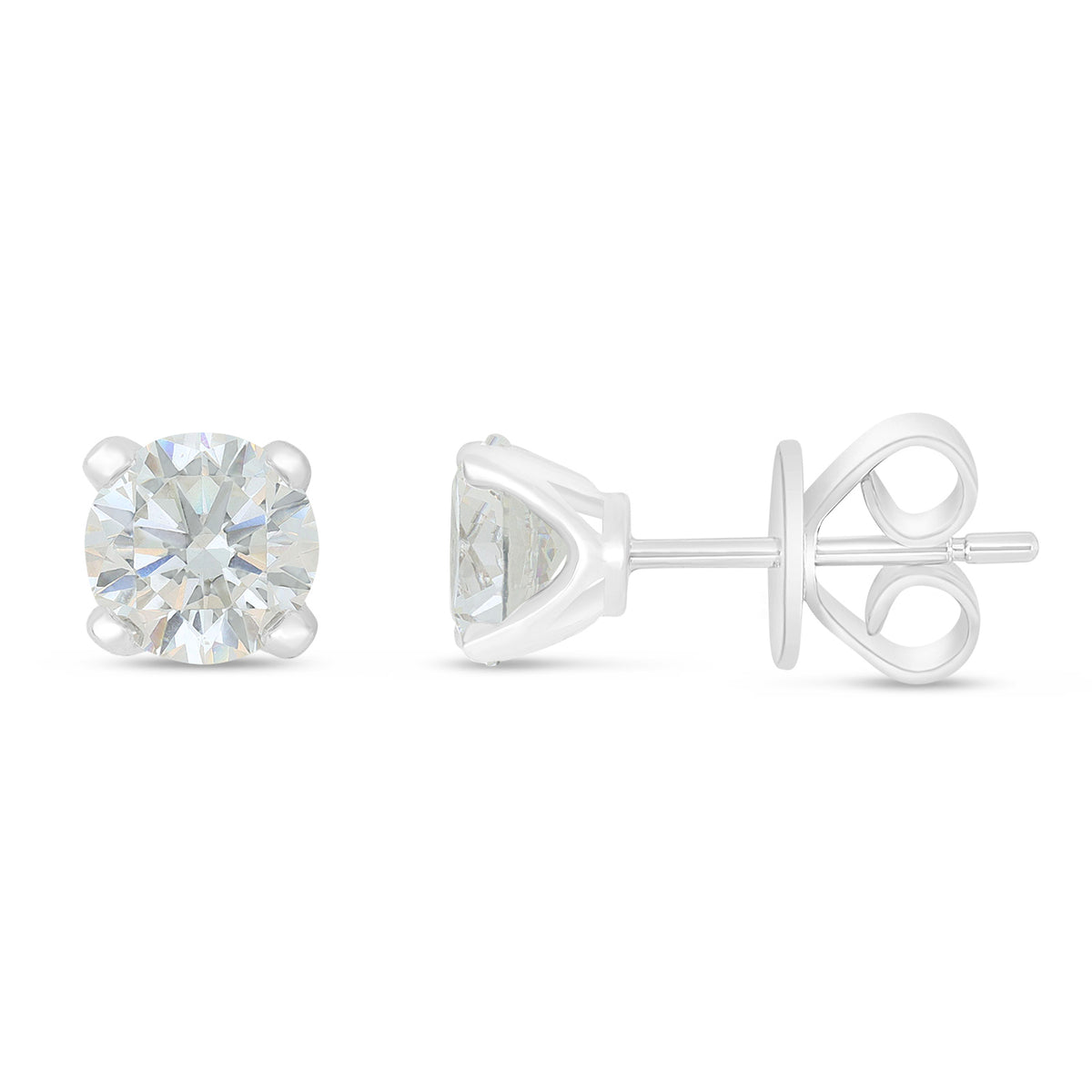Sterling Silver 925 Earring Rhodium Plated Embedded With Diamond Zircon