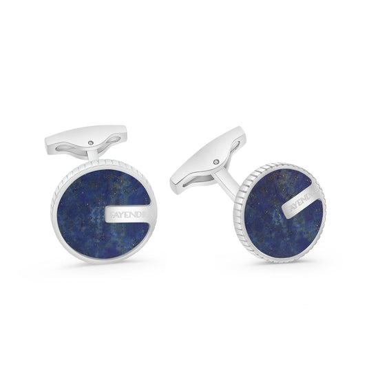 كبك ستانلس ستيل لون فضي و احجار لابيس عيار L316