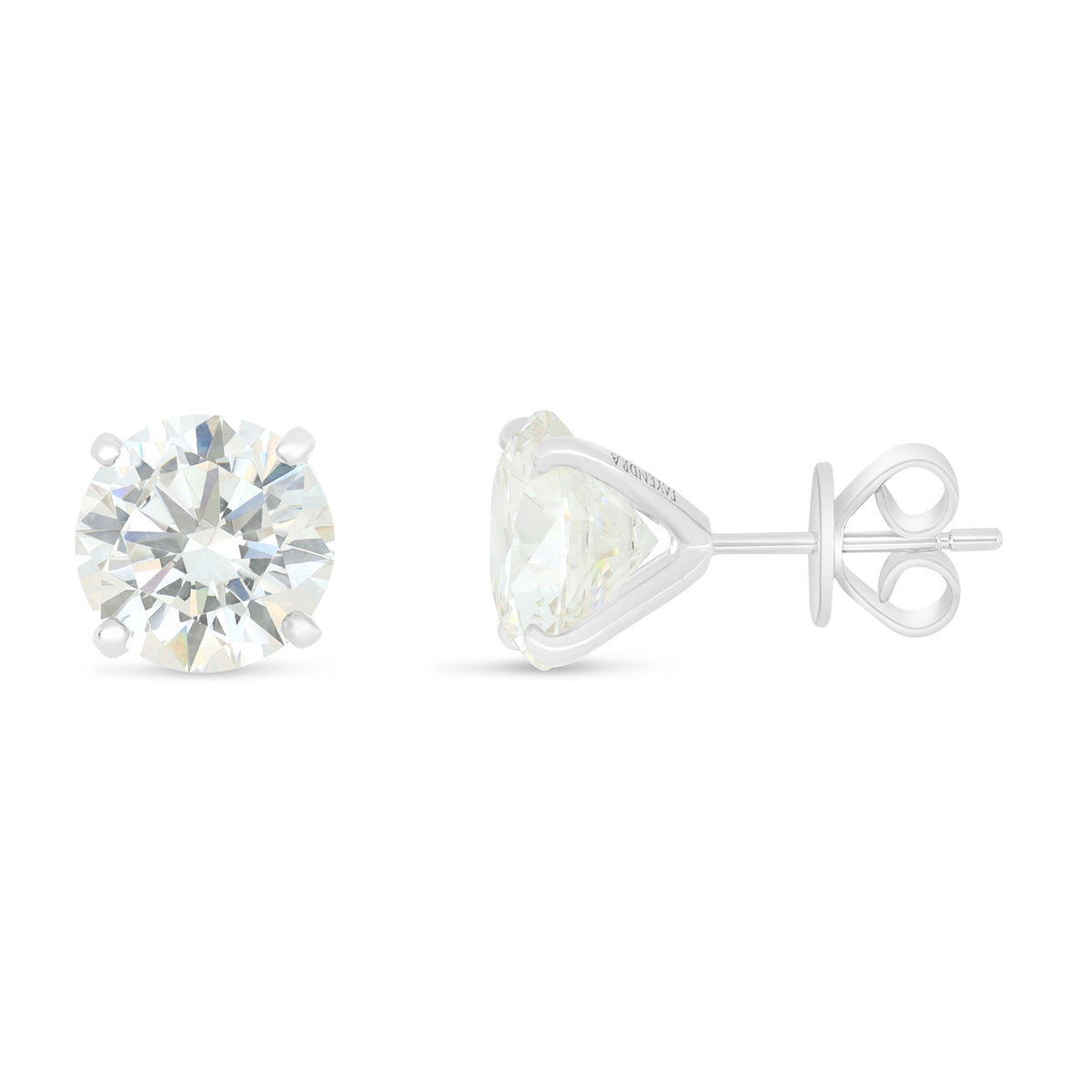 Sterling Silver 925 Earring Rhodium Plated Embedded With Diamond Zircon