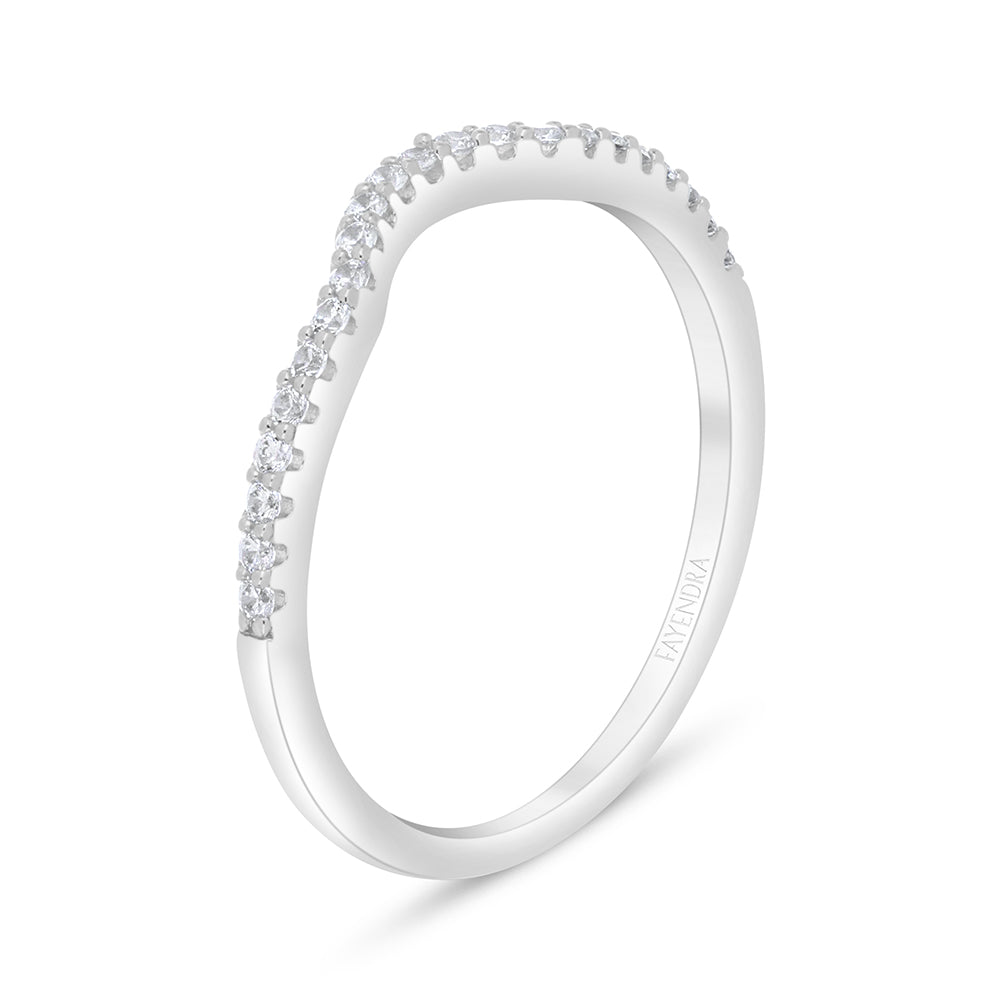 Sterling Silver 925 Ring (3pieces) Rhodium Plated Embedded With White Zircon