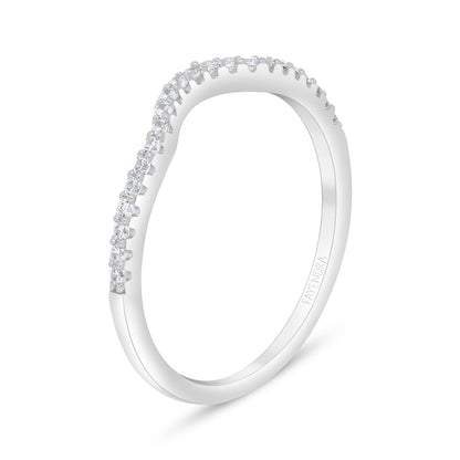 Sterling Silver 925 Ring (3pieces) Rhodium Plated Embedded With White Zircon