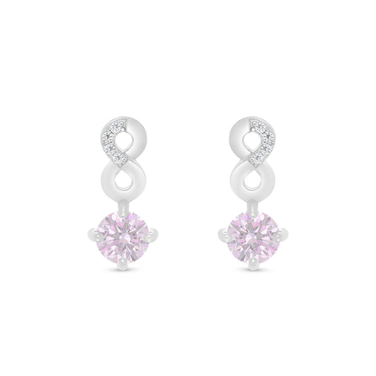 اقراط من الفضة الخالصة عيار 925 مطلية روديوم مرصعة زركون بنك و فص ابيض