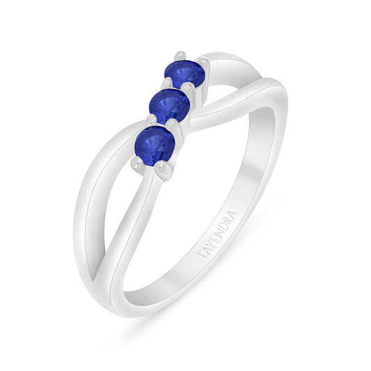 خاتم من الفضة الخالصة عيار 925 مطلي روديوم مرصع زفير كروندوم