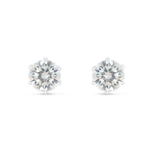 Sterling Silver 925 Earring Rhodium Plated Embedded With Diamond Zircon And White Zircon