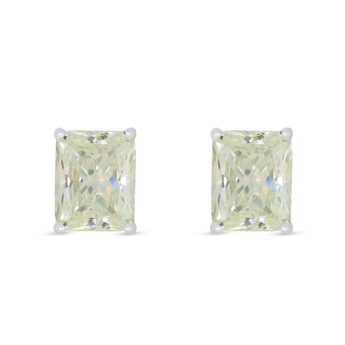 Sterling Silver 925 Earring Rhodium Plated Embedded With Diamond Zircon