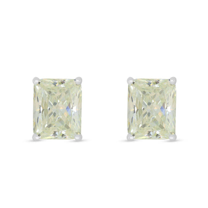 Sterling Silver 925 Earring Rhodium Plated Embedded With Diamond Zircon