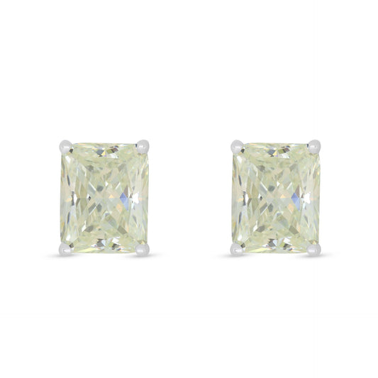 Sterling Silver 925 Earring Rhodium Plated Embedded With Diamond Zircon