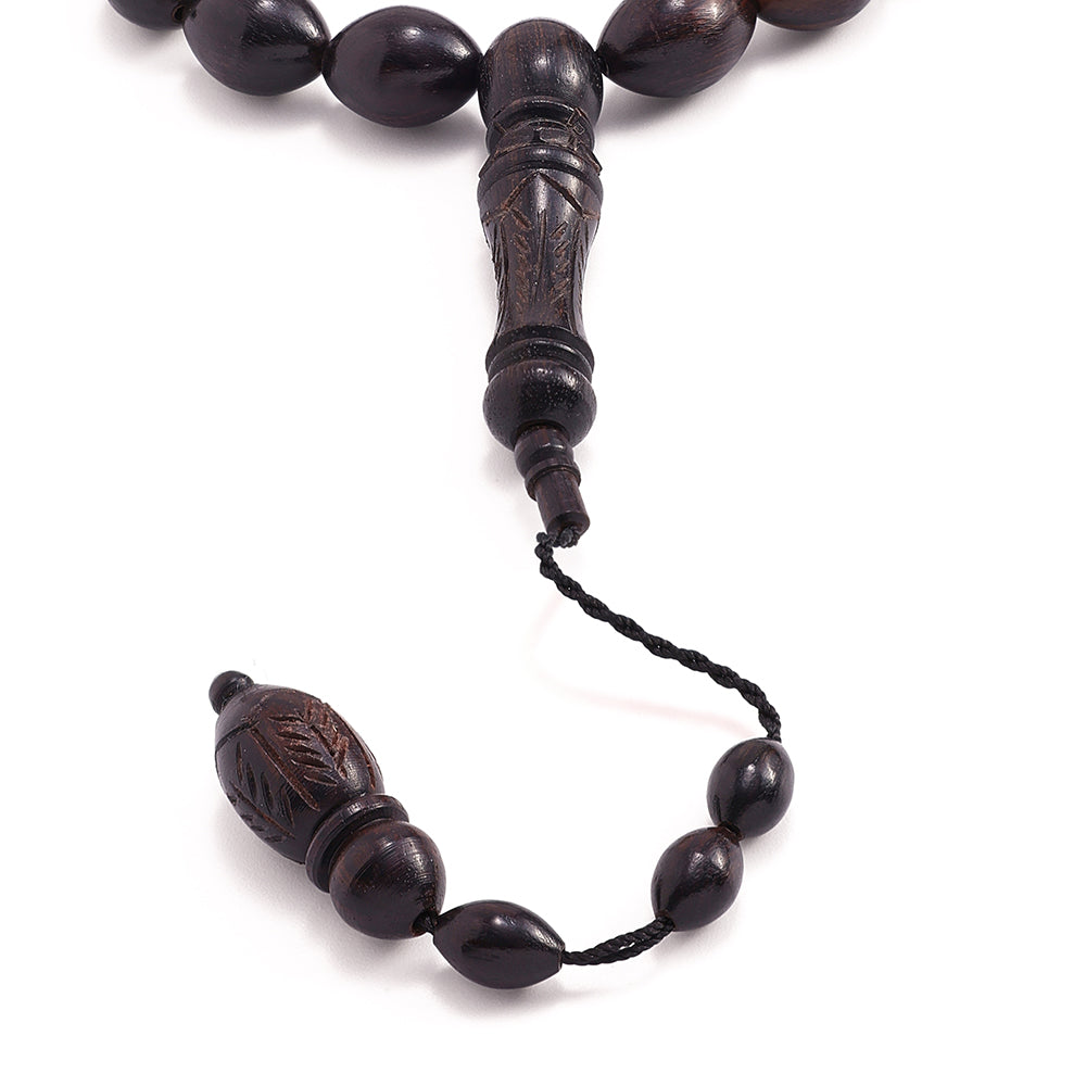 Ebony Rosary 33 Olive Beads 10*14 mm Solid Istanbul Set