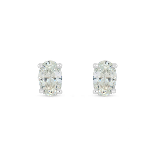 Sterling Silver 925 Earring Rhodium Plated Embedded With Diamond Zircon And White Zircon