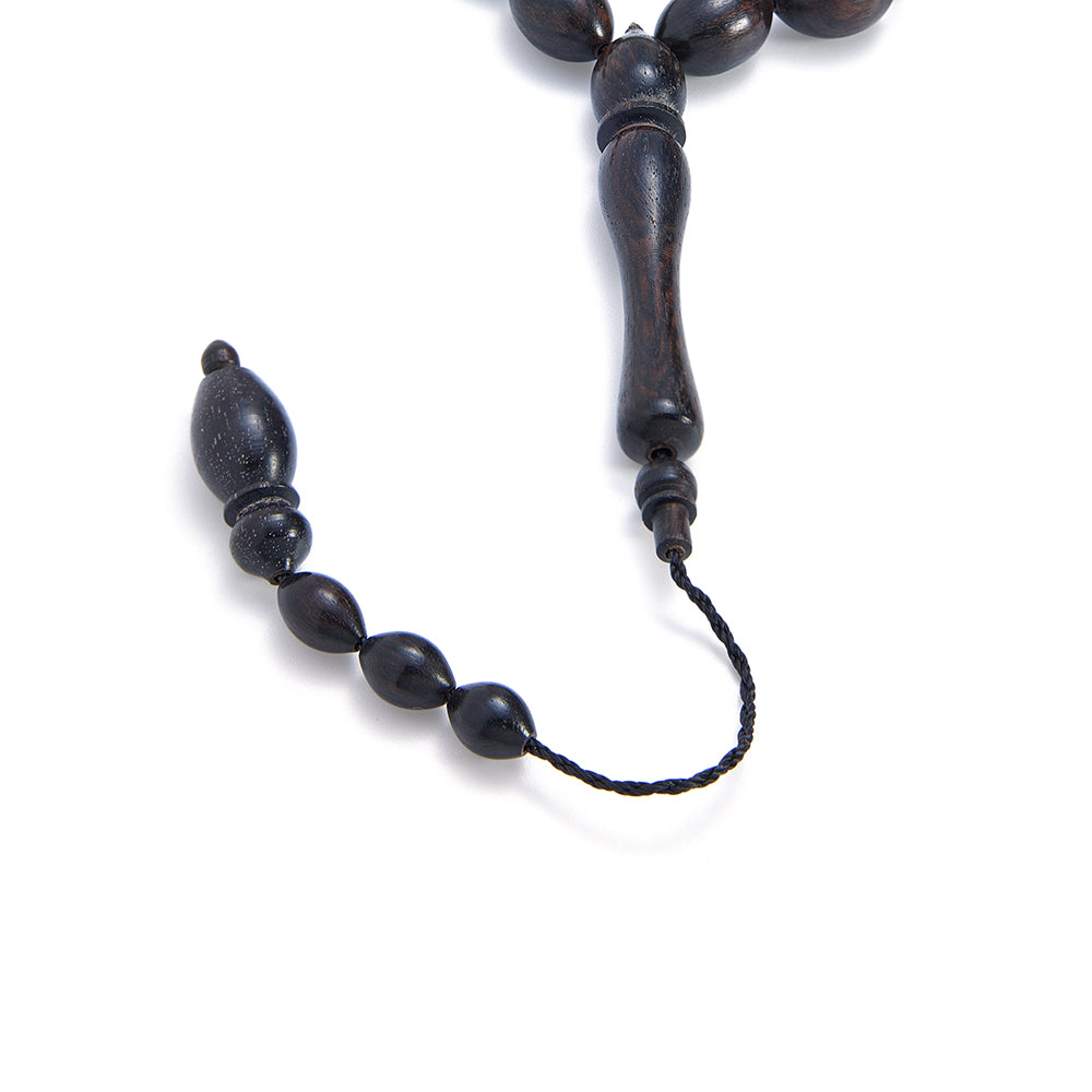 سبحة 33 ابنوس زيتونة 14*9 مم مكتل طقم اسطنبولي