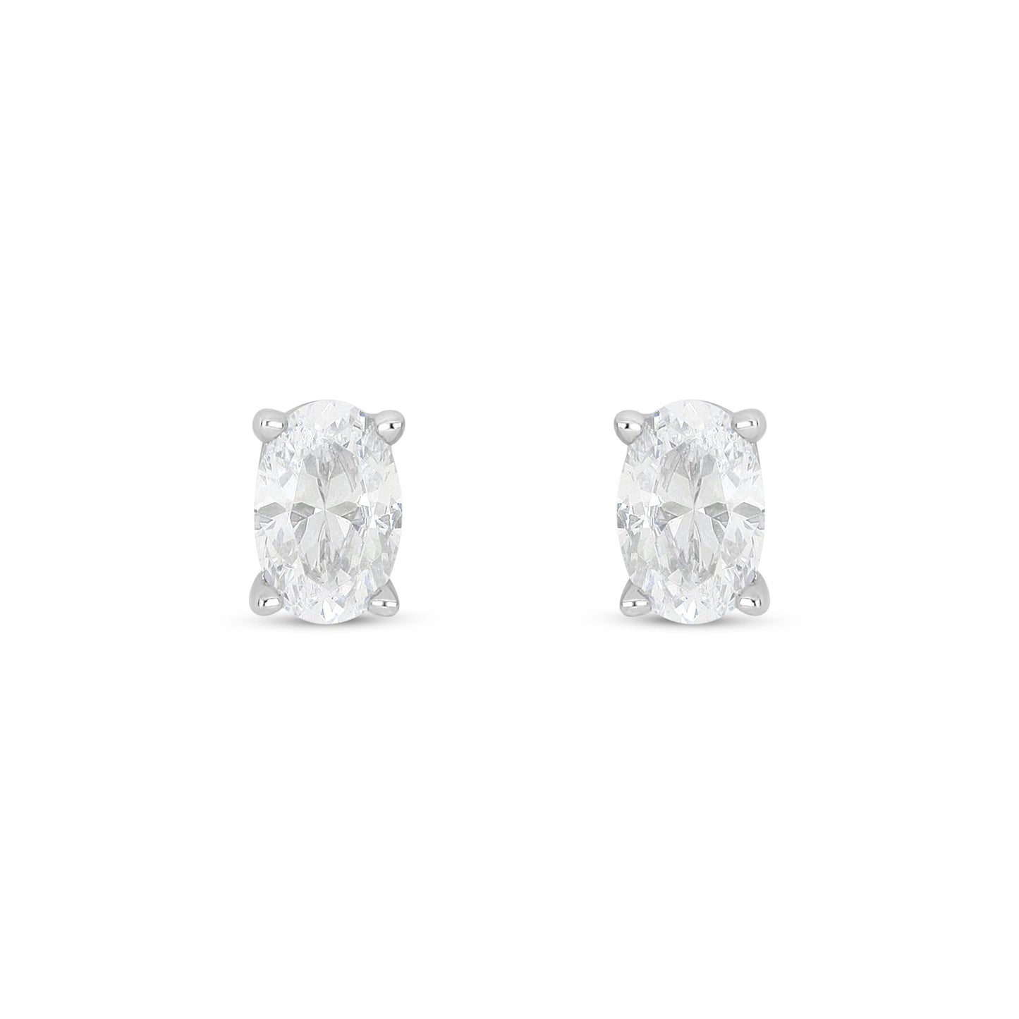 Sterling Silver 925 Earring Rhodium Plated Embedded With White Zircon