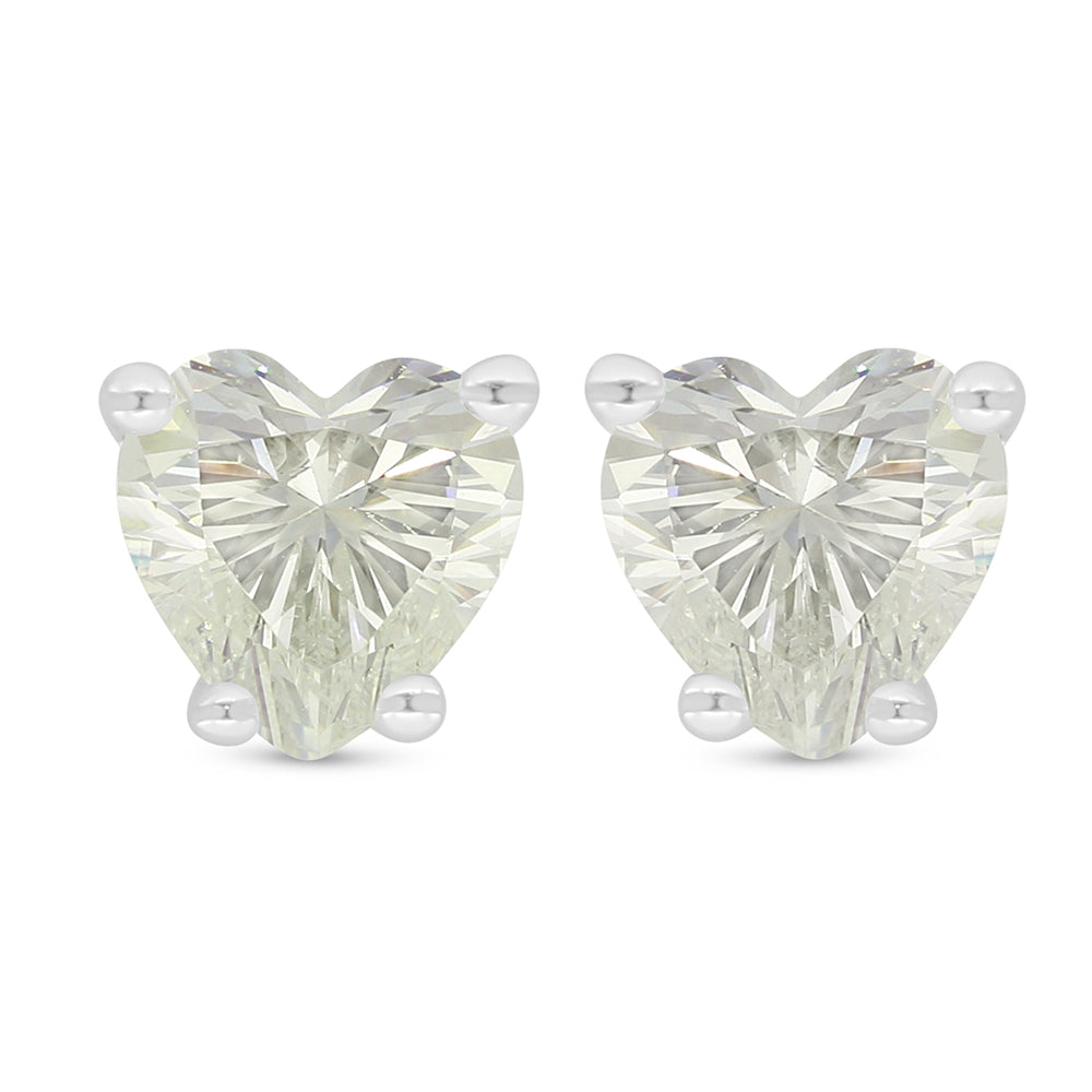 Sterling Silver 925 Earring Rhodium Plated Embedded With Diamond Zircon