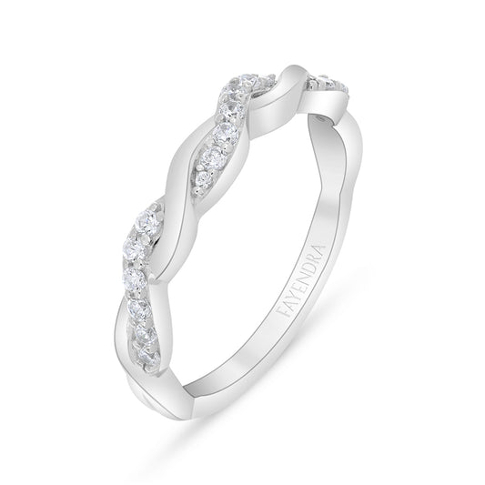 Sterling Silver 925 Ring Rhodium Plated Embedded With White Zircon