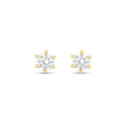 Sterling Silver 925 Earring Golden Plated Embedded With White Zircon